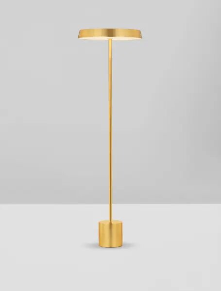 LED zlato-černá stojací lampa Vetro
