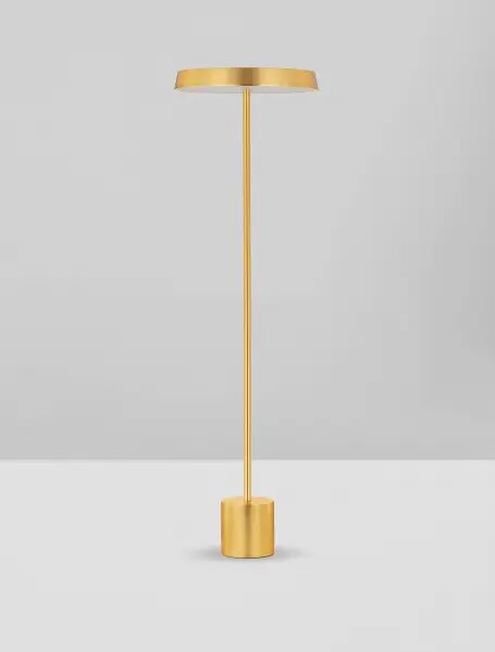 LED zlato-černá stojací lampa Vetro
