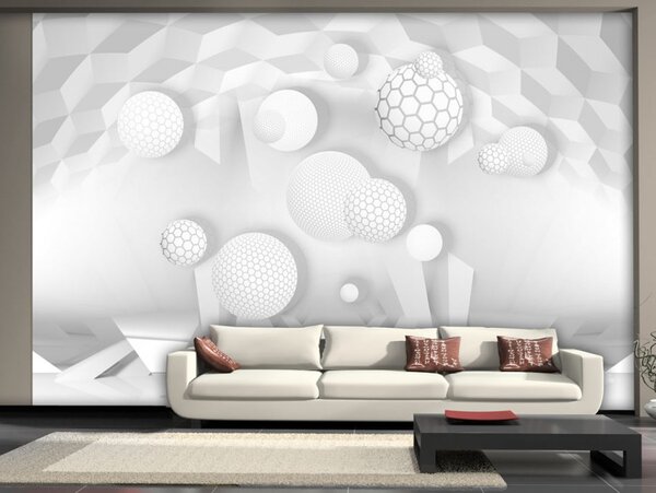 3D tapeta bílé objekty + lepidlo ZDARMA Velikost (šířka x výška): 200x140 cm
