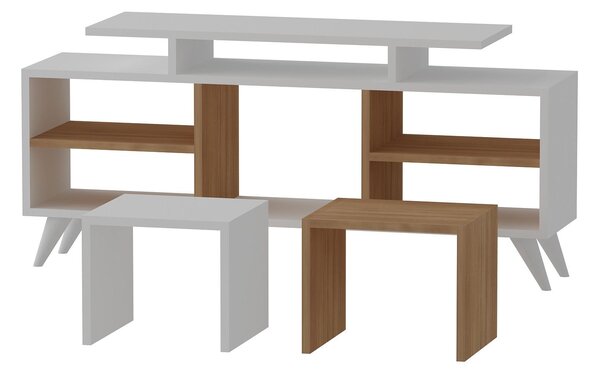 TV stolek/skříňka Kutanetta (bílá + teak)