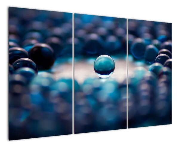 Obraz modré skleněné kuličky (120x80cm)
