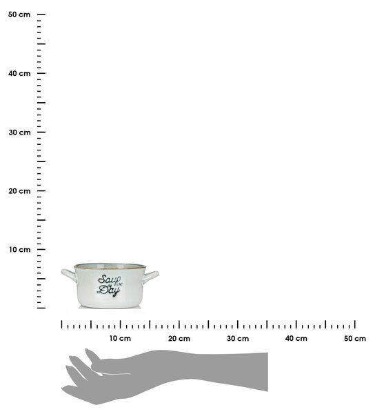 Kameninová miska na polévku Soup 500 ml světle šedá