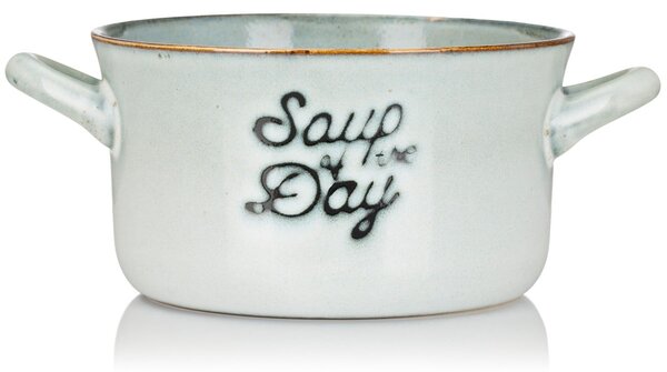 Kameninová miska na polévku Soup 500 ml světle šedá