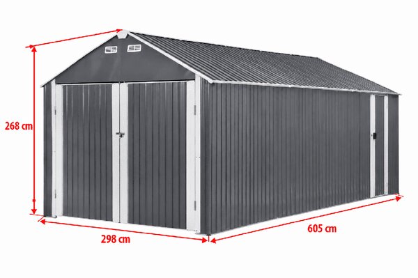 Zahradní domek / garáž Avenberg 6.02 x 3 m ANTRACIT CG-K2010-B