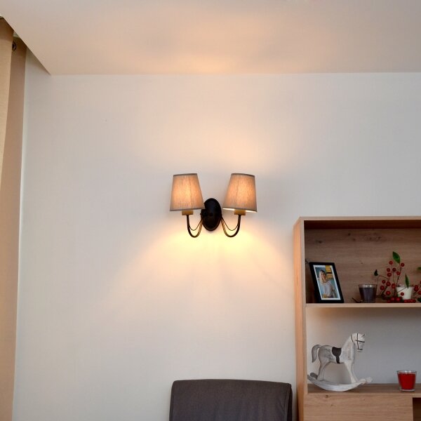 Nástěnná lampa MALBO 2xE27/15W/230V šedá/černá