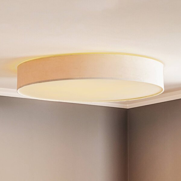 Nowodvorski Lighting Stropní svítidlo Laguna, krémové, Ø 100 cm, stmívatelný, Krémová / jantar, Obývací pokoj / jídelna, Textil / tkanina / hedvábí, Moderní