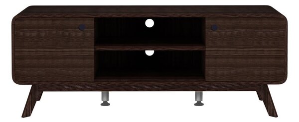 Hnědý TV stolek v dekoru ořechu 140x53 cm Caitlin – Støraa