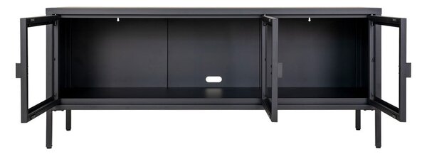 Černý kovový TV stolek 130x55 cm Brisbane – House Nordic