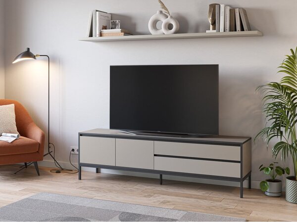 Šedo-béžový TV stolek 180x55 cm Lorenza – Marckeric