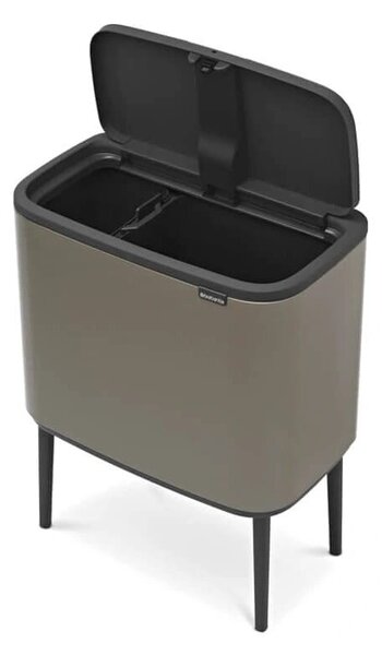 Šedý dotykový ocelový odpadkový koš na tříděný odpad 11+23 l Bo Touch Bin – Brabantia
