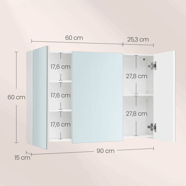Zrcadlová skříňka bílá AZR-E1132 WT