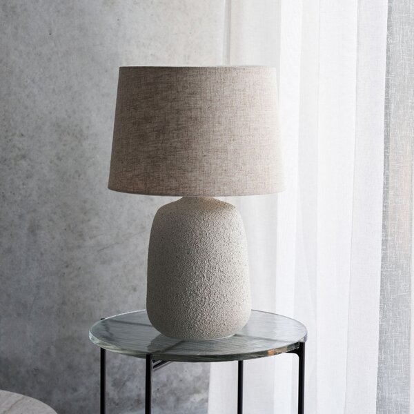 House Doctor Šedá kameninová stolní lampa Tana 46 cm