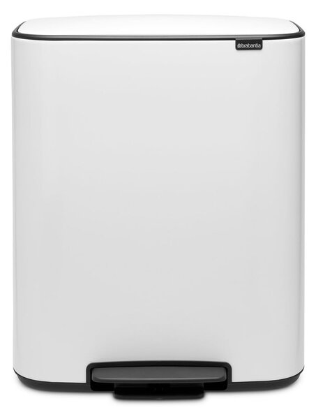 Bílý nášlapný ocelový odpadkový koš na tříděný odpad 2x30 l Bo – Brabantia