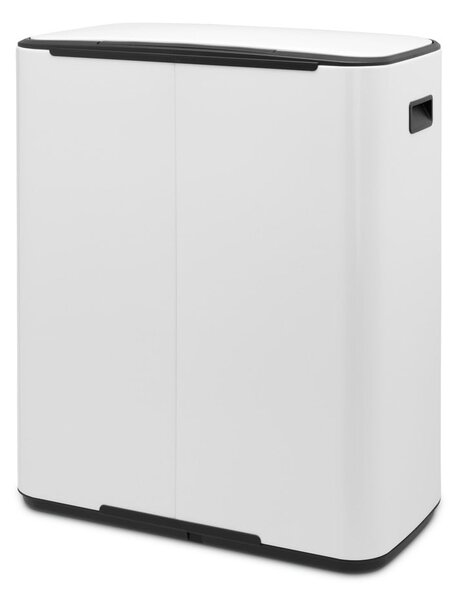 Bílý nášlapný ocelový odpadkový koš na tříděný odpad 2x30 l Bo – Brabantia