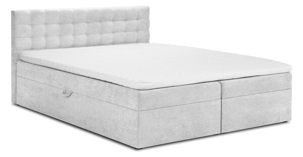 Světle šedá dvoulůžková postel Mazzini Beds Jade, 200 x 200 cm