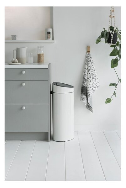 Bílý dotykový ocelový odpadkový koš 40 l Touch Bin – Brabantia