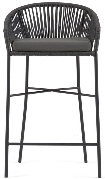 Černá pletená barová židle Kave Home Yanet 80 cm