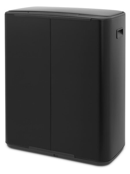 Matně černý nášlapný ocelový odpadkový koš na tříděný odpad 2x30 l Bo – Brabantia