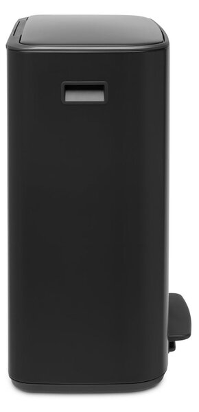 Matně černý nášlapný ocelový odpadkový koš na tříděný odpad 2x30 l Bo – Brabantia