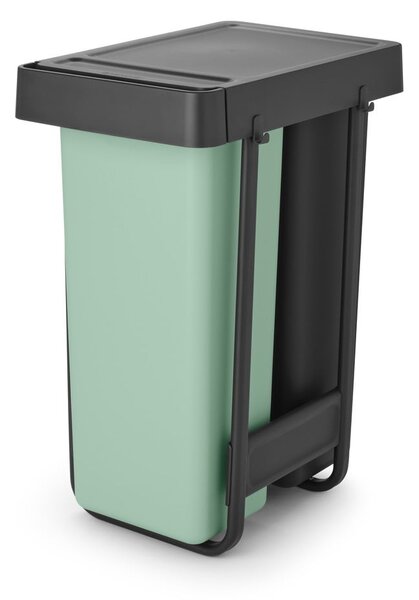 Vestavný plastový odpadkový koš na tříděný odpad v mentolovo-tmavě šedé barvě 2x30 l Sort&Go – Brabantia