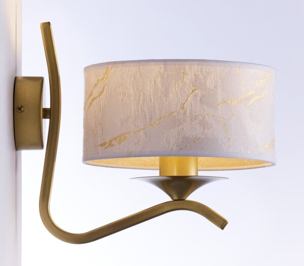 Jupiter 2111 - Nástěnná lampa KASZMIR 1xE27/15W/230V bílá/zlatá/dekor mramoru