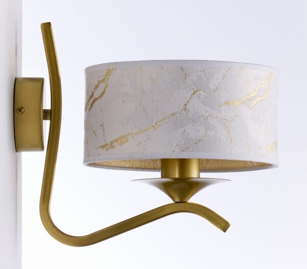 Jupiter 2111 - Nástěnná lampa KASZMIR 1xE27/15W/230V bílá/zlatá/dekor mramoru