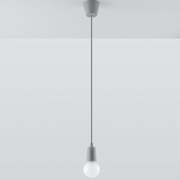 Sollux SL.0575 - Lustr na lanku DIEGO 1xE27/60W/230V šedá