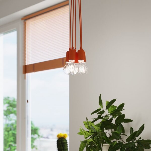 Sollux SL.0584 - Lustr na lanku DIEGO 1xE27/60W/230V oranžová