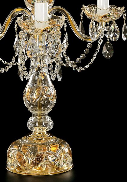 Křišťálová stolní lampa ES690302, Varianta Zlatá