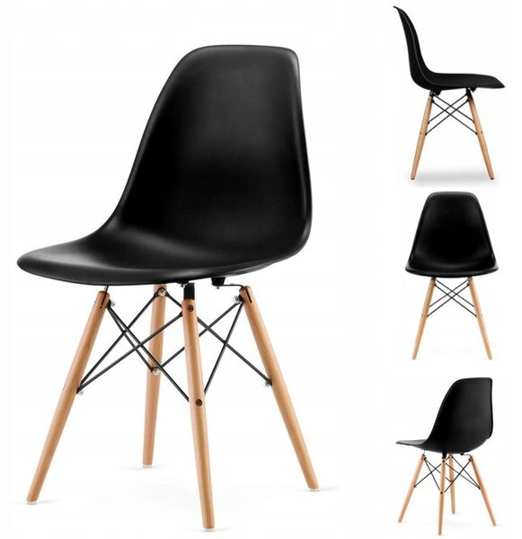 ModernHome Jídelní židle sada 4 ks - černé, PC-005 BLACK