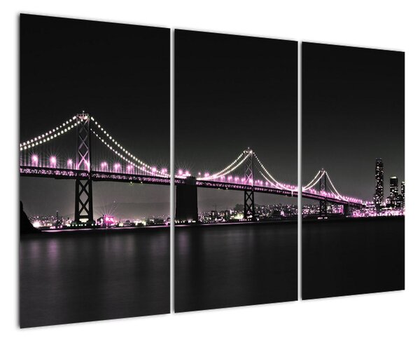 Noční osvětlený most - obraz (120x80cm)