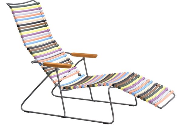 Pestrobarevné plastové zahradní lehátko HOUE Click II