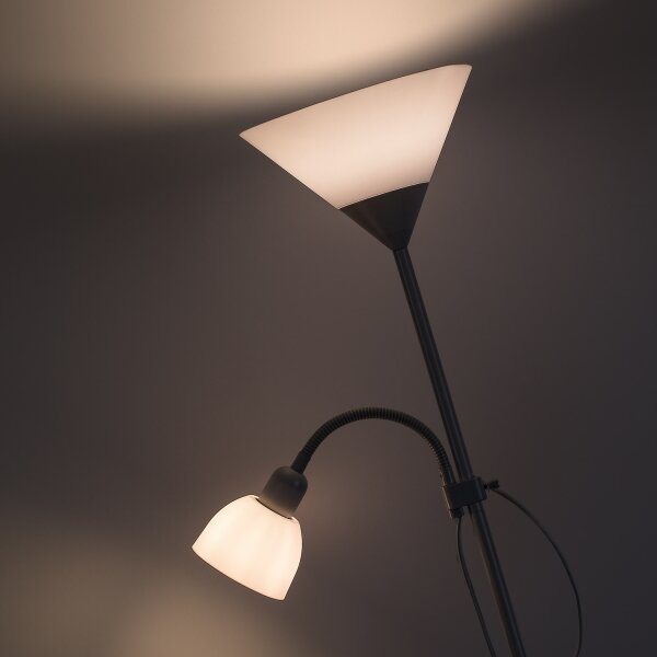 Brilagi - Stojací lampa ARIANA 1xE27/100W/230V + 1xE14/25W bílá