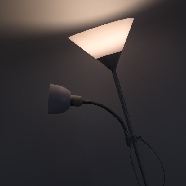 Brilagi - Stojací lampa ARIANA 1xE27/100W/230V + 1xE14/25W bílá