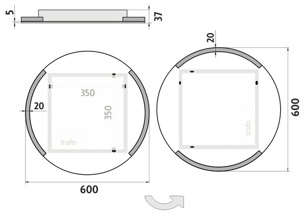 Nimco Kulaté LED zrcadlo pr. 600 - ZP 16000R