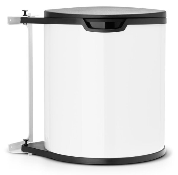 Bílý vestavný ocelový odpadkový koš 15 l – Brabantia