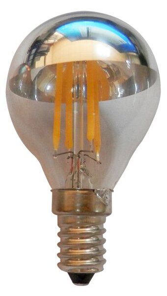 Diolamp LED retro žárovka Ball 4W Filament stříbrný vrchlík E14