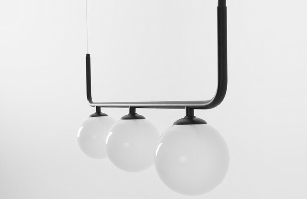 Nordic Design Černé kovové závěsné světlo Cattus 3