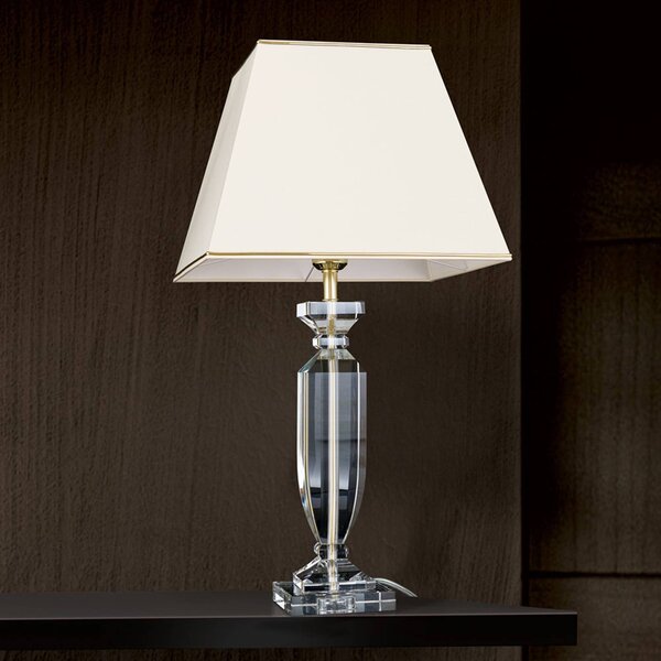 ORION Stolní lampa Pokal s křišťálem zlatá/krémová, Krémová / jantar, Obývací pokoj / jídelna, Křišťál