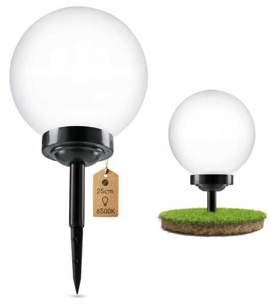 LED Solární lampa LED/1,2V 6500K 200 mAh pr. 25 cm IP44 bílá/černá