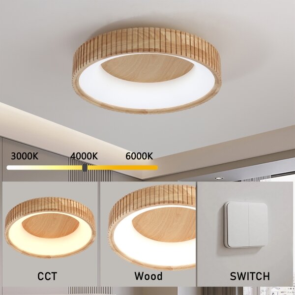 Brilagi - LED Stropní svítidlo FALCON WOOD MODERN LED/30W/230V pr. 45 cm dřevo