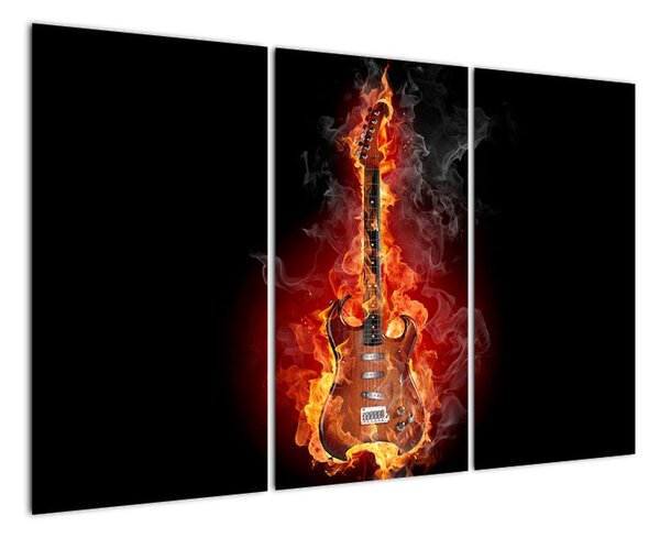 Hořící kytara - obraz (120x80cm)