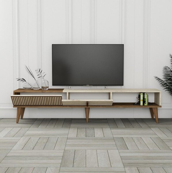 TV stolek/skříňka Millano 1 (ořech + travertin)
