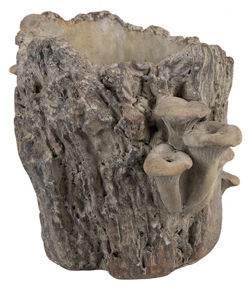 Cementový květináč ve tvaru dřeva s houbami Terazzo M – 20x18x18 cm