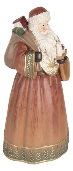 Vánoční dekorační figurka Sanata Claus s pytlem plným dárků a hraček – 20x18x39 cm