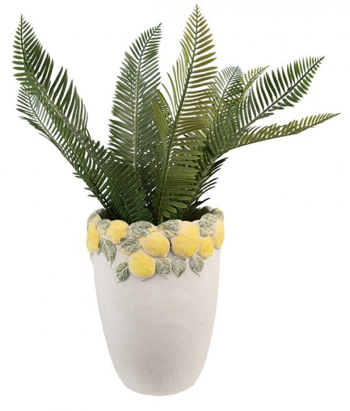 Cementový květináč s plastickými citrony Terazzo I M – 17x23 cm