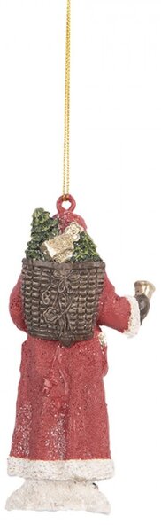 Vánoční závěsná ozdoba Santa Claus zvonící na zvonek – 5x3x11 cm