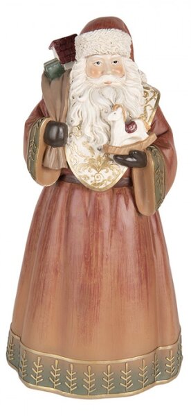 Vánoční dekorační figurka Sanata Claus s pytlem plným dárků a hraček – 20x18x39 cm