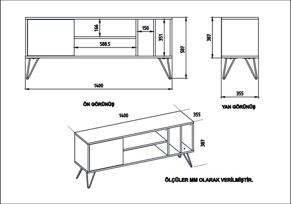 TV stolek/skříňka Mistique 140 (ořech + černá)