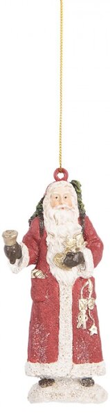 Vánoční závěsná ozdoba Santa Claus zvonící na zvonek – 5x3x11 cm